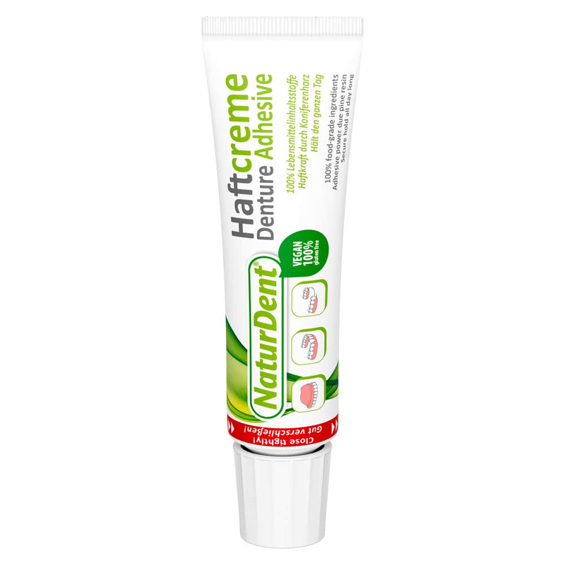 Naturdent adhesive cream | The first natural adhesive cream | Insoluble in water - no rinsing, only 1 x daily | 100% food ingredients, vegan, no chemical burden on the body | 40g - NewNest Australia