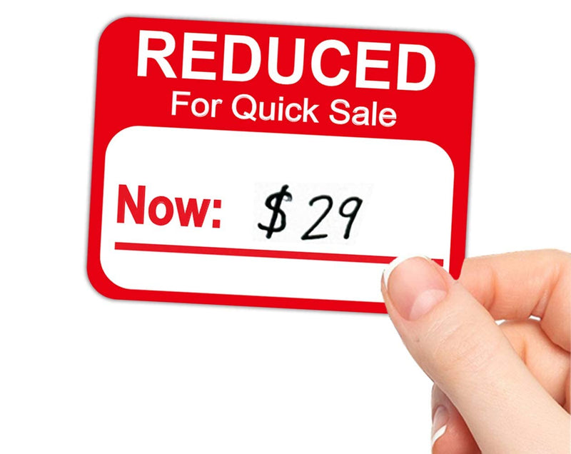 Reduced Stickers Price Pricing Retail Labels 1.8" X 2" Grocery Store Food Labels 500 pcs Red - NewNest Australia