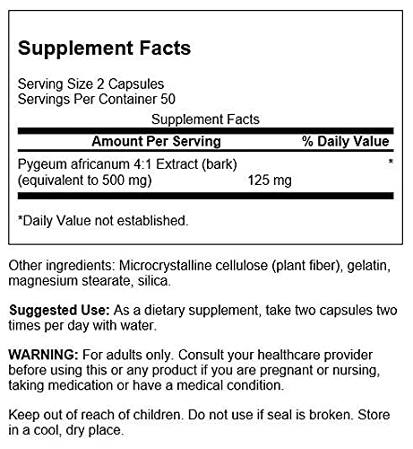 Swanson Pygeum - Herbal Supplement Promoting Male Prostate Health, Bladder, and Urinary Tract Health Support - Mens Health Supplement - (100 Capsules, 125mg Each) 1 - NewNest Australia
