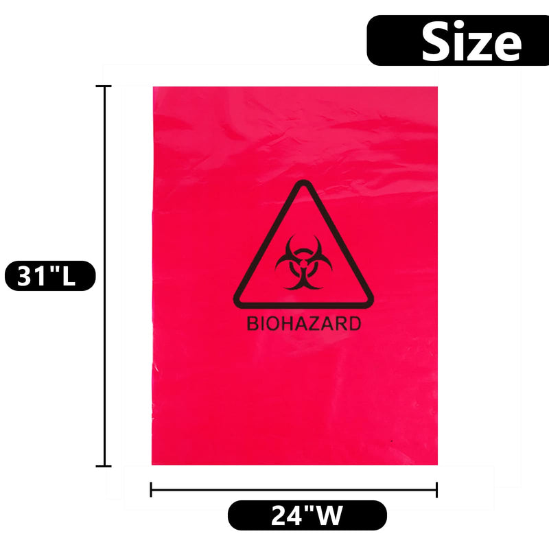 Biohazard Waste Bags - Disposable Safety Bag, Autoclavable, Puncture Resistant, 20 Gal Capacity, 1.77 mil, 45 mircon, 24"x 31" (10 PCS) - NewNest Australia