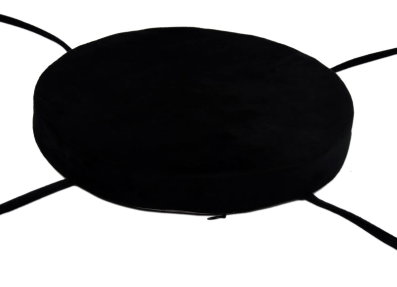 Augld Bar Stool Cushion Round, 2 Pack Small Kids Chair Pad with Ties 12x12x2 Black 12"x12" - NewNest Australia