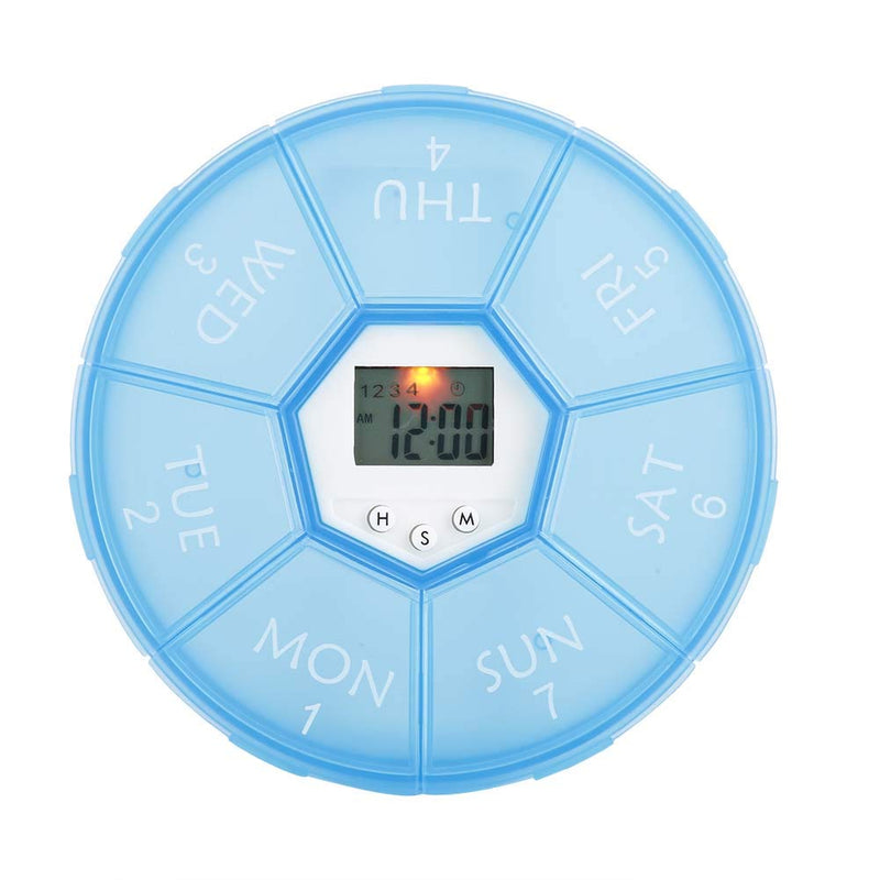 Brrnoo Automatic Medication Reminder Daily Pill Reminder with Timer, Pill Organiser for Setting Alarms and Taking Medicine, 7day Pill box with backlight (bule) Bule - NewNest Australia