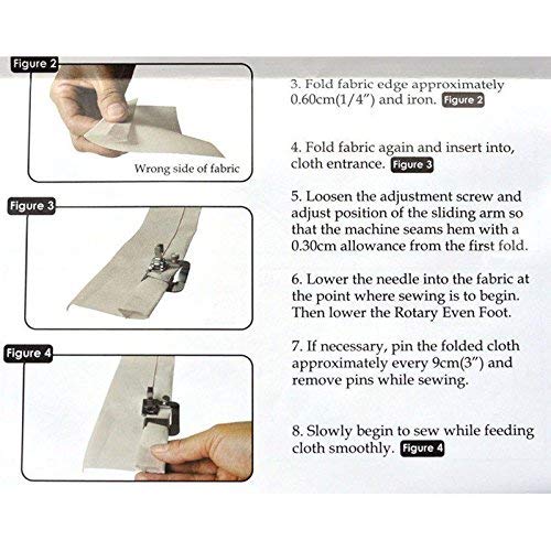 ANYQOO 3 Sizes Rolled Hem Pressure Foot Sewing Machine Presser Foot Hemmer Foot Set (1/2 Inch, 3/4 Inch, 1 Inch) for Singer, Brother, Janome and Other Low Shank Adapter (Rolled Hem Presser Feet) - NewNest Australia