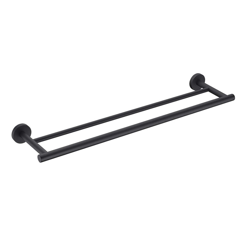 Hoooh Double Bath Towel Bar, 24-Inch Matte Black Stainless Steel Hand Towel Rack for Bathroom, A102L60-BK - NewNest Australia