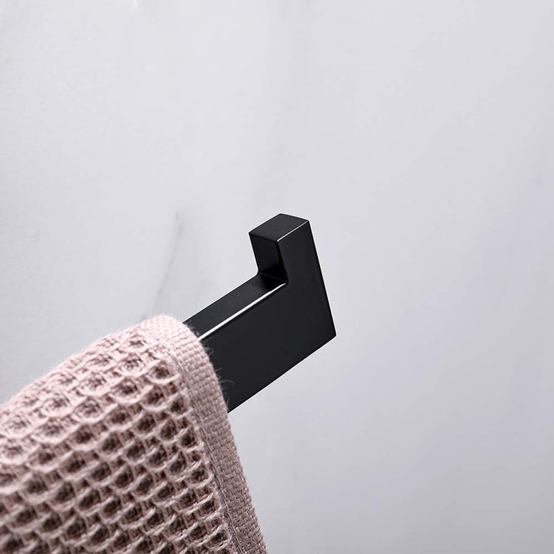 TASTOS Premium Stainless Steel Hand Towel Holder, Square Hand Towel Ring Heavy Duty Wall Mounted Modern Hand Towel Bar for Bathroom Kitchen, Matte Black - NewNest Australia