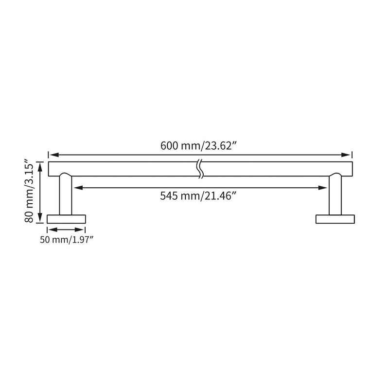 Miyili 24-Inch Bathroom Towel Bar SUS 304 Stainless Steel Towel Holder Rack Wall Mount Brushed Finish, A01N60A Brushed Steel - NewNest Australia