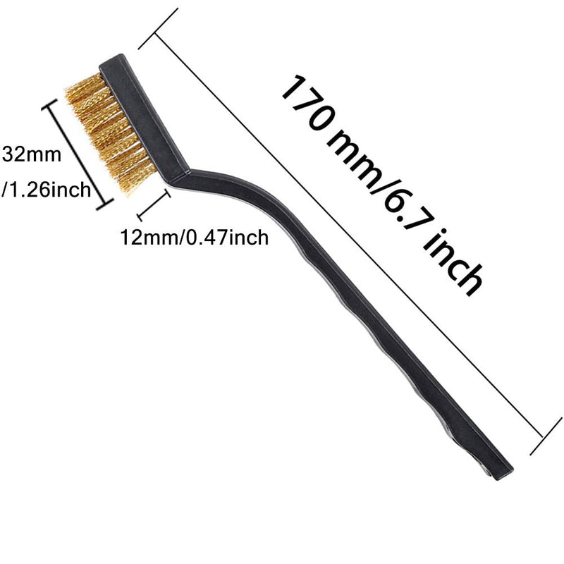 30PCS Mini Wire Brush Brass Brush,Curved Handle Masonry Brush Wire Bristle for Cleaning Welding Slag and Rust (Brass) - NewNest Australia