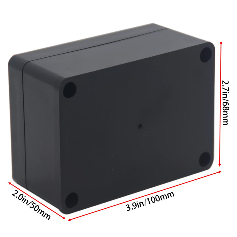 YETLEBOX Watertight Junction Box, IP67 Waterproof Project Box Durable ABS Plastic Electronic Enclosure Case for DIY Electrical Project Black 3.94" x 2.68" x 1.97"(100 x 68 x 50 mm) 2Pcs 3.94" x 2.68" x 1.97" 2Pcs - NewNest Australia