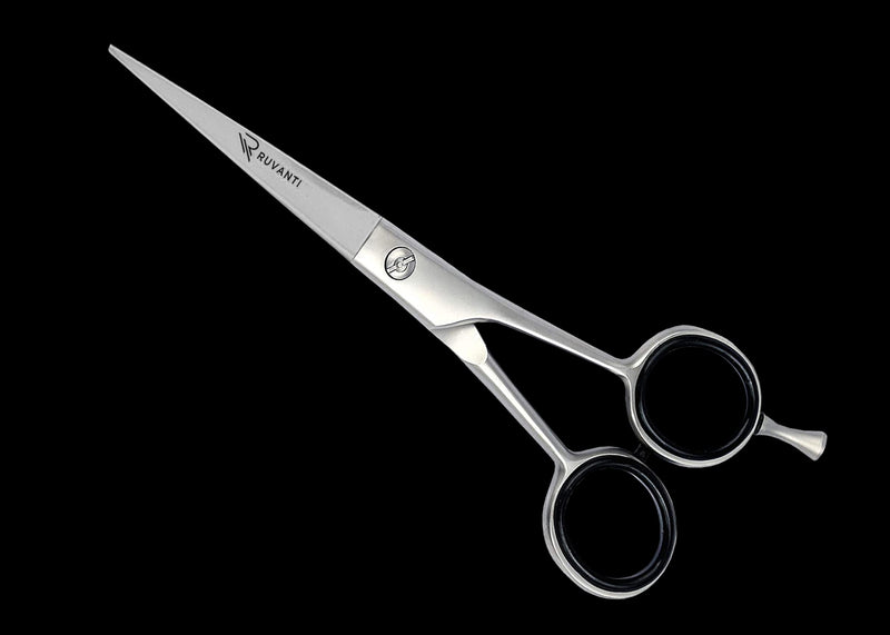 Ruvanti Professional Hairdressing Scissors - Sharp Blades Hair Scissor/Barber Scissors/Mustache Scissors - J2 Stainless Steel Hair Cutting Scissors -6.5" Hairdresser Scissors for Kids, Men and Women. Silver - NewNest Australia