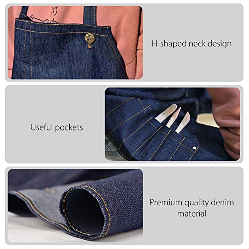 MOCOHANA Adjustable Durable Denim Split Leg Pottery Apron with Tool Pockets(Adult) Adult - NewNest Australia