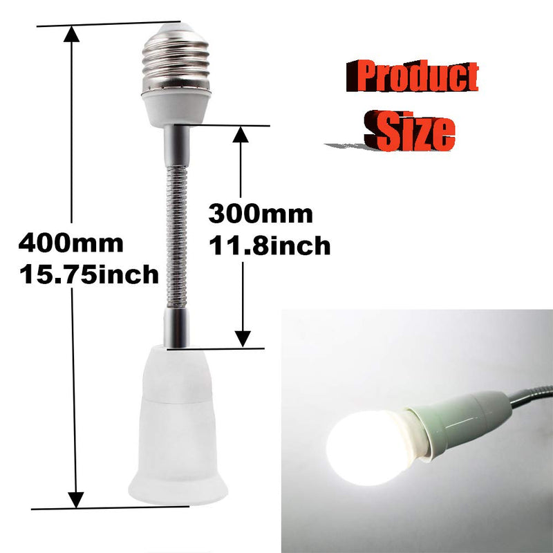 E27 Flexible Light Bulb Lamp Socket Adapter Extender/Adjustable Edison Bulb Socket Extension for Home Light Fixtures/LED Grow Light Socket Stand etc (15.75inch,2-Pack) 15.75inch - NewNest Australia
