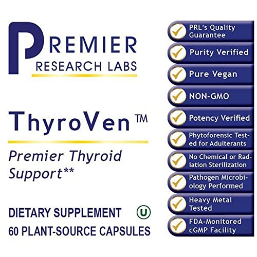 Premier Research Premier ThyroVen - 60 Capsules, Provides Comprehensive Nourishment and detoxification Support for Healthy Thyroid Function, Non-GMO, Pure Vegan - NewNest Australia