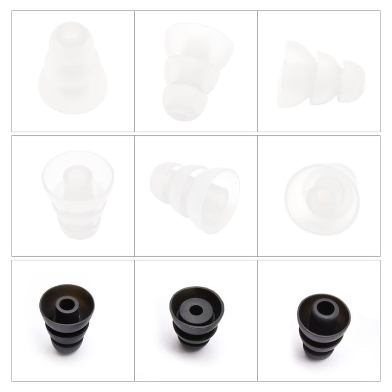 12 Pairs Silicone Earplugs, Three Layers Silicone Sound Insulation Earplugs, Noise Isolation Earplugs, Replacement Plug, Suitable For Most Earphones (3 Sizes, S/M/L) - NewNest Australia
