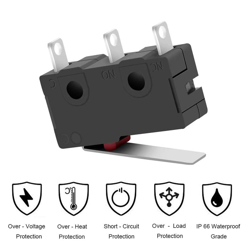 MUZHI SPDT 1NO 1NC Hinge Lever Momentary Push Button Micro Limit Switch AC 5A 125V 250V 3 Pins 12 Pcs 4 - NewNest Australia