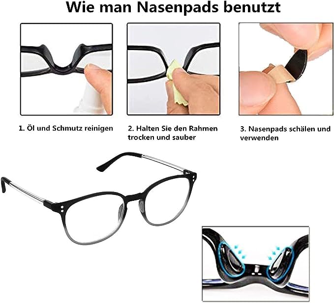 Voarge Pack Of 24 Adhesive Eye Glasses Nose Pads, D Shape Stick On Non-Slip Soft Silicone, Non-Slip Self-Adhesive Nose Pads, Glasses Pads, Silicone Ovals, 15 Mm - NewNest Australia