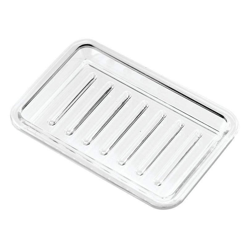 iDesign Royal Plastic Rectangular Soap Saver, Bar Holder Tray for Bathroom Counter, Shower, Kitchen, 3.5" x 5.25", Clear Set of 1 - NewNest Australia