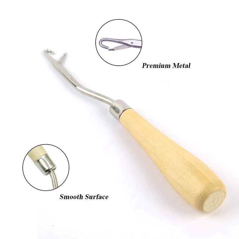 ForSewian 5 Pieces Bent Latch Hook Crochet, Wooden & Plastic Needle Hooks for Carpet Making, Wig Designing and Other Craft - NewNest Australia