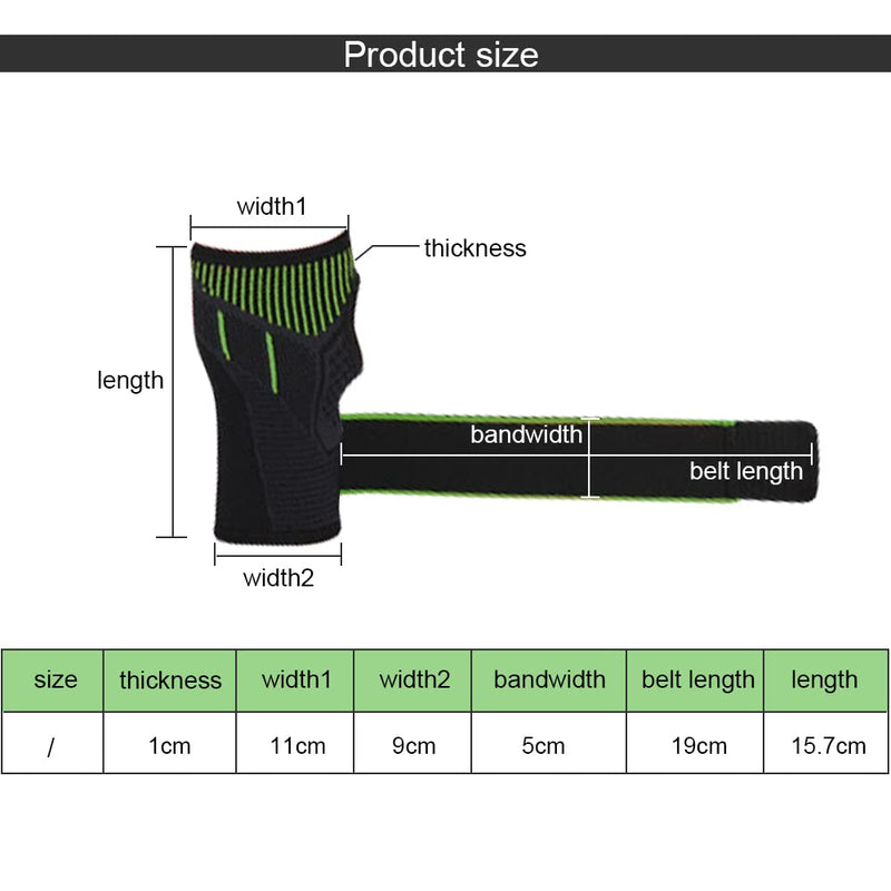 Creey 1 Pair Of Wrist Bandages, Adjustable Compression Wrist Bandages, Wrist Support, Sports Bandages For Left And Right Handed Users, Arthritis, Tendonitis, Sprain, Sports Protection (Green) - NewNest Australia