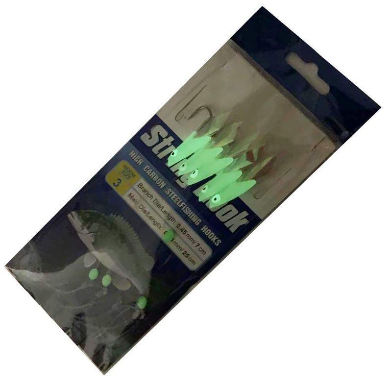 NA 8 Packs/40 Hooks Size 1#/2#/3#/4# Luminous Sabiki Rigs Fishing Flasher Lures Bait Rigs Fish Skin Glow Fishing Lure Fishing Beads High Carbon Hooks for Fresh/Saltwater - NewNest Australia
