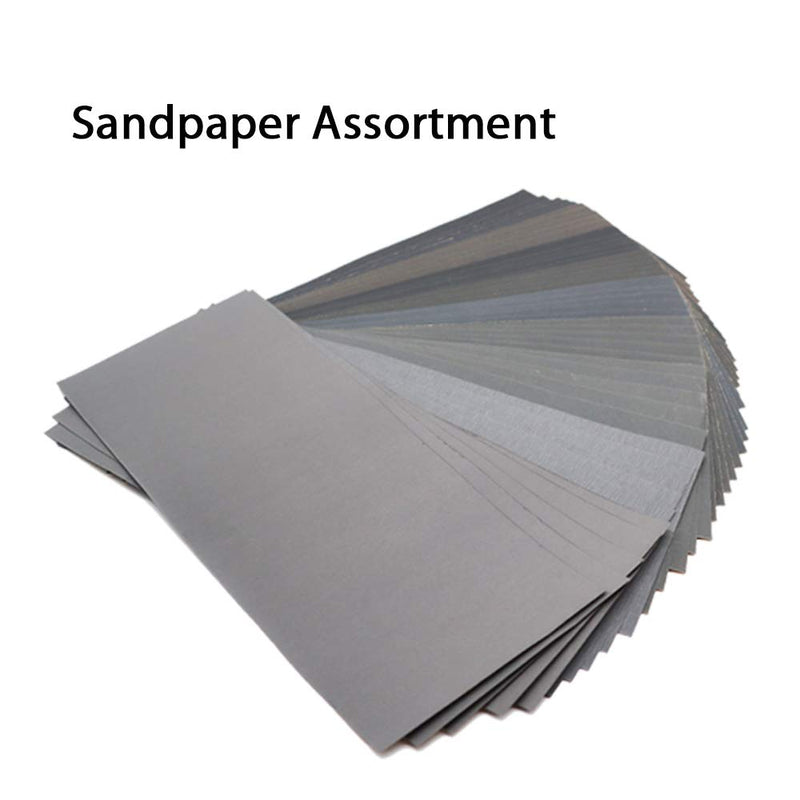 45Pcs Wet Dry Sandpaper, 400/600/ 800/1000/ 1200/1500/ 2000/2500/ 3000 Grit Assorted Sanding Sheets for Automotive Polishing, Metal Sanding, Wood Furniture Finishing, 9 x 3.6 Inch by BAISDY - NewNest Australia