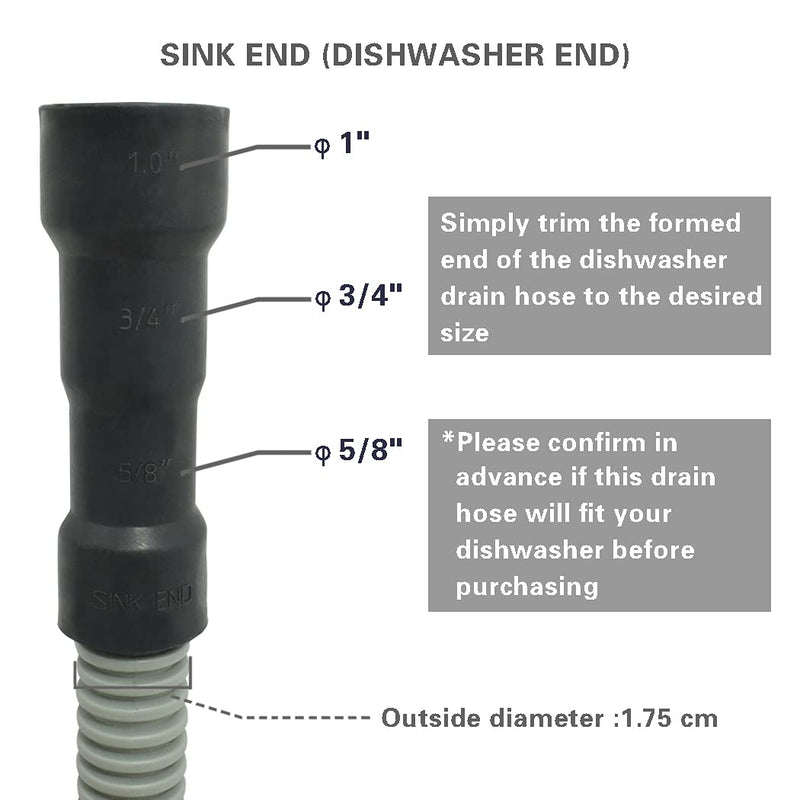 Universal Dishwasher Drain Hose - 6 Ft Discharge Hose - Corrugated and Flexible Dishwasher Hose Drain Replacement with Clamp - NewNest Australia