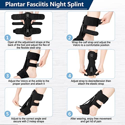Upgrade Plantar Fasciitis Night Splint, Plantar Fasciitis Relief Brace, 3 Adjustable Straps Plantar Fasciitis Night Splint Relief Plantar Fasciitis, Foot Drop, Achilles Tendonitis, Day & Night, Black - NewNest Australia