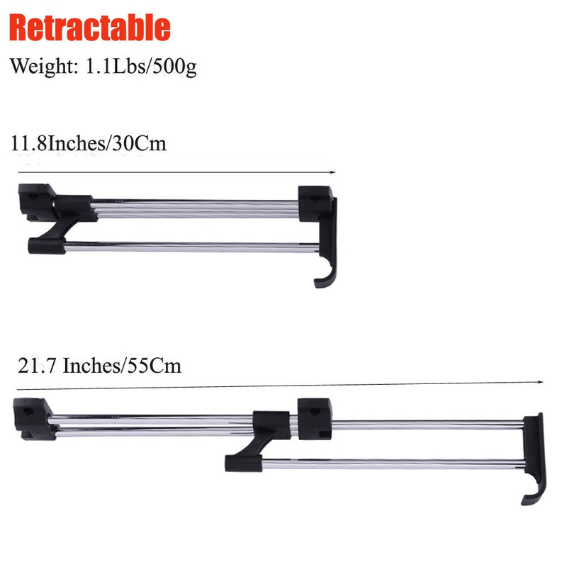 NewNest Australia - ZJchao Heavy Duty Retractable Closet Pull Out Rod Wardrobe Clothes Hanger Rail Towel Ideal for Closet Organizer Polished Chrome (30cm/ 11.8 Inches) 30cm/ 11.8 Inches 