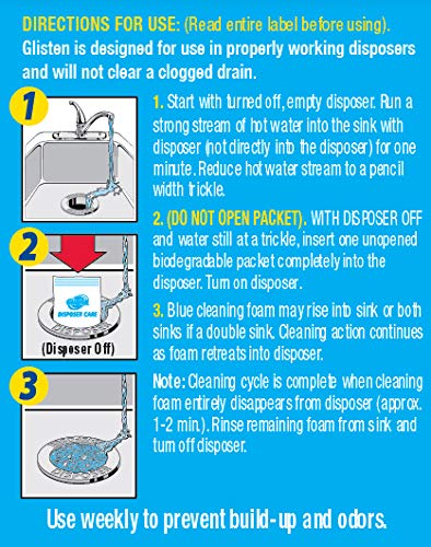 Glisten DP06N-PB Garbage Disposer Foaming Cleaner, Lemon Scent, 2-Pack (8 Uses), 2 Pack, Blue, 9 Ounce - NewNest Australia