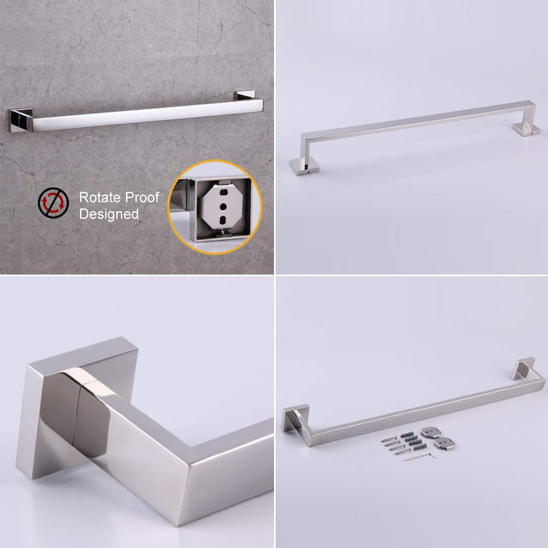 GERZWY 24-Inch Bathroom Towel Bar Stainless Steel Bath Towel Rack Contemporary Style Wall Mount Polished Finish FG160160-JG - NewNest Australia