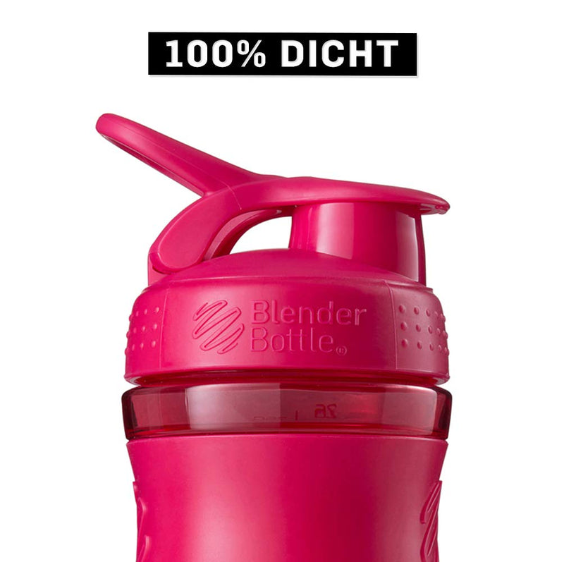 BlenderBottle sports mixer Tritan drinking bottle with BlenderBall, suitable as a protein shaker, protein shaker, water bottle or for fitness shakes, BPA free Pink Fashion 590 ml single - NewNest Australia