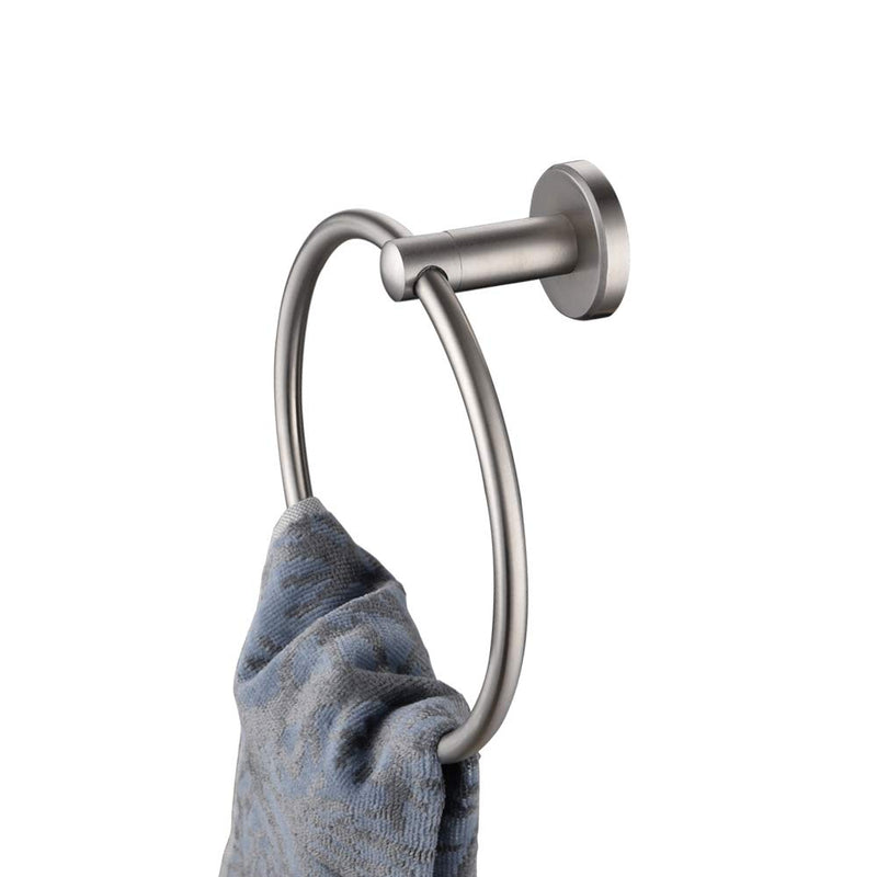 JQK Towel Ring, 304 Stainless Steel Hand Towel Holder for Bathroom, Brushed Finished Wall Mount, TR130-BN - NewNest Australia