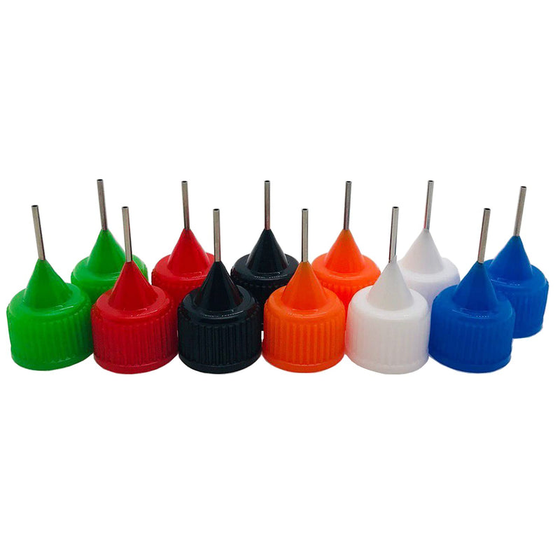 12 Pcs Precision Tip Applicator Bottles, MYYZMY 6 Pcs 1 Ounce and 6 Pcs 0.5 Ounce Translucent Glue Bottles, with 2 Mini Funnel, Multicolor Lids - NewNest Australia