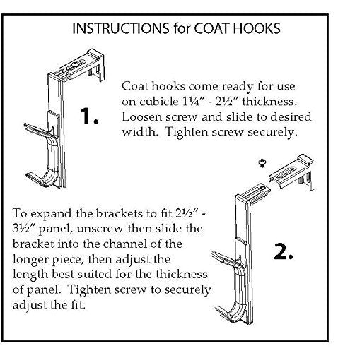 NewNest Australia - Officemate Double Coat Hooks for Cubicle Panels, Adjustable, Comes in 2 Pack (22009) 2-Pack 