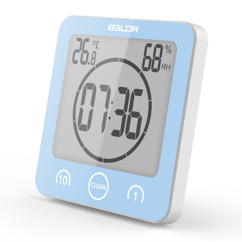 NewNest Australia - BALDR LCD Waterproof Shower Clock, Blue 