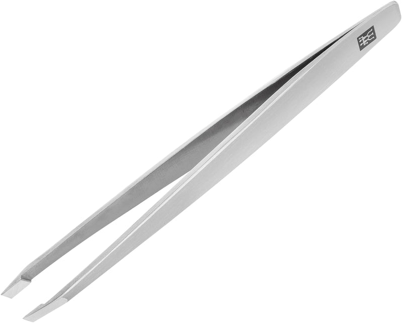ZWILLING tweezers with slanted tip for perfect plucking made of matt stainless steel, quality, premium, 90 mm silver slanted tip single - NewNest Australia