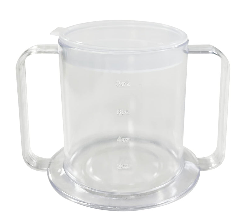 Dr. Bone's Therapeutics ® 2-Handle Wide Base Mug with Transparent 2 Style Lids Lightweight Drinking Cup with Easy-to-Grasp Handles for Hot and Cold Beverages Spill-Resistant Sippy Cup Prevents Tipping - NewNest Australia