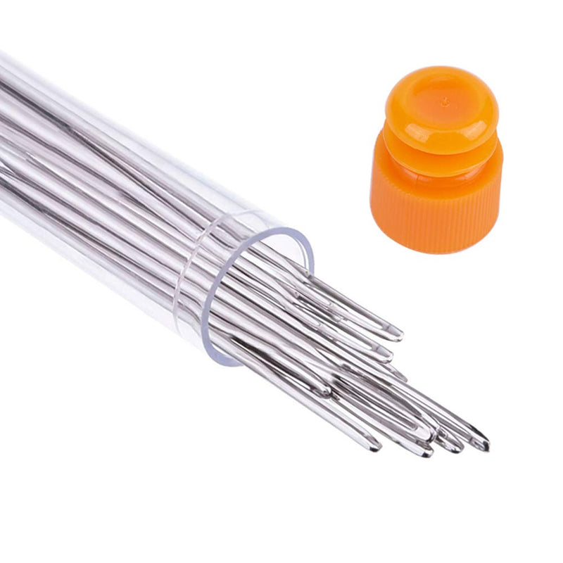 23 PCS Large Eye Sewing Needles, 2.36in Sewing Sharp Needles, Leather Needle Embroidery Thread Needle, Stainless Steel Yarn Knitting Needles with a 3.3in Plastic Bottle - NewNest Australia