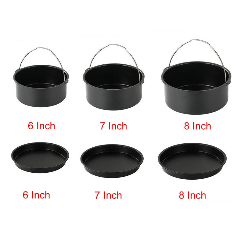 2pcs/set Universal Air Fryer Accessory set Steel Pizza Pan Baking Cake Barrel For Gourmia 6 inch - NewNest Australia