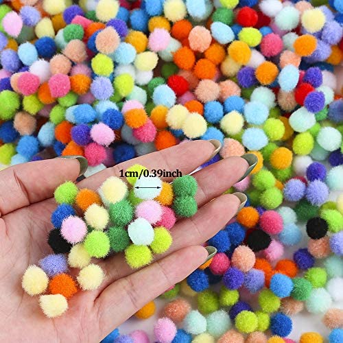 Caydo 1200 Pieces 1cm Assorted Pom Poms for DIY Creative Crafts Decorations - NewNest Australia
