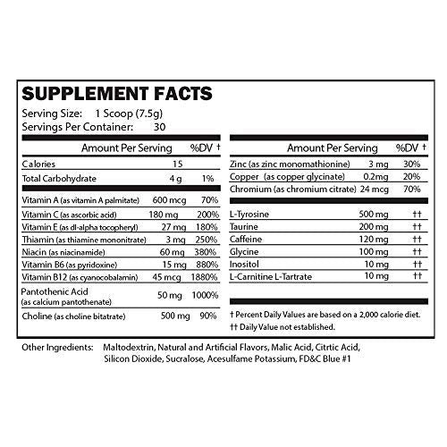 Morning Buzz Sports Energy Drink Mix by New Health, Pre Workout, Sports Nutrition Drink, Supports Lasting Energy, Endurance, Mental Clarity, and Metabolism, 8 Ounce Powder, 30 Servings(Blue Raspberry) Blue Raspberry - NewNest Australia