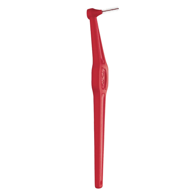 TePe Angle Red Interdental Brushes (0.5mm - Size 2) / Easy and simple interspace cleaning with long handle and angled neck / 1 x 6 brushes 6 Count (Pack of 1) Single size pack Red (0.5mm) - NewNest Australia