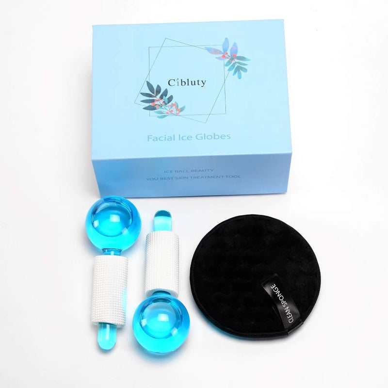 CIBLUTY ICE GLOBES for FACIAL, 2 PCS Facial Globes for Massage Tool, Facial Roller Cold Skin Massagers, Tighten Skin, Reduce Puffiness and Dark Circles, Enhance Circulation Blue - NewNest Australia