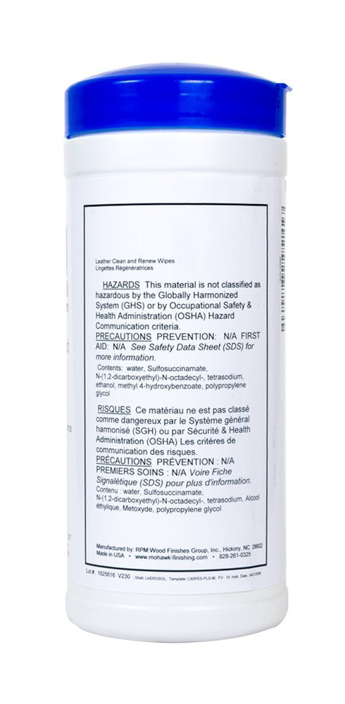 Mohawk Finishing Products Leather Clean and Renew Wipes (40 Count) 40 Count - NewNest Australia