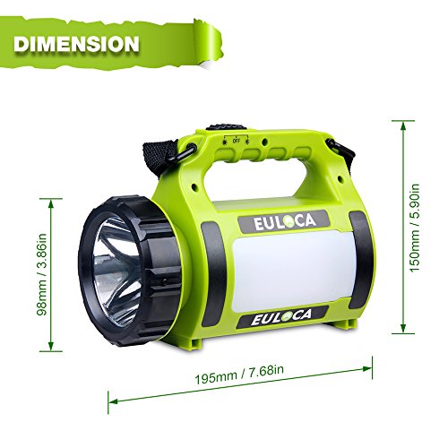 EULOCA Rechargeable CREE LED Spotlight, 2600 mAh Power Bank Multi Function Camping Lantern Big Flashlight, Waterproof Searchlight for Hurricane Emergency, Hiking, Home and More 2600mah - NewNest Australia