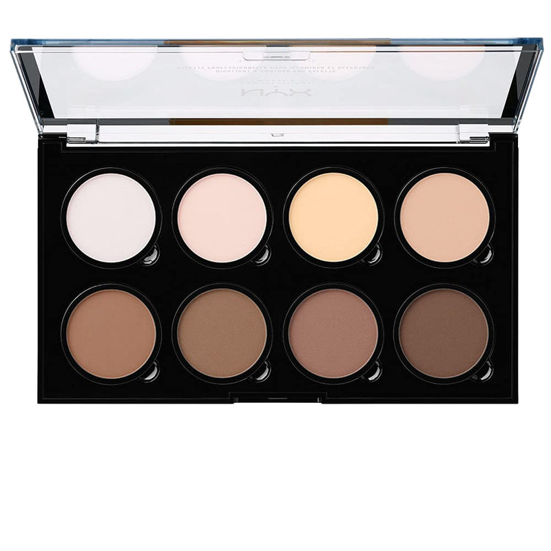 NYX Professional Makeup Highlight & Contour Pro Palette, Powder Contour Kit, Eight Blendable Matte and Pearly Shades Individual - NewNest Australia