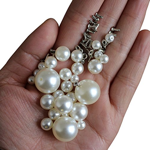 AKOAK 100 Set Pearl Rivet,Half Hole Faux Pearls Rivets Studs Buttons for Hat/Shoe/Clothes/Bag/Skirt/Bridal Veil DIY Accessories (6.0mm) 6.0mm - NewNest Australia