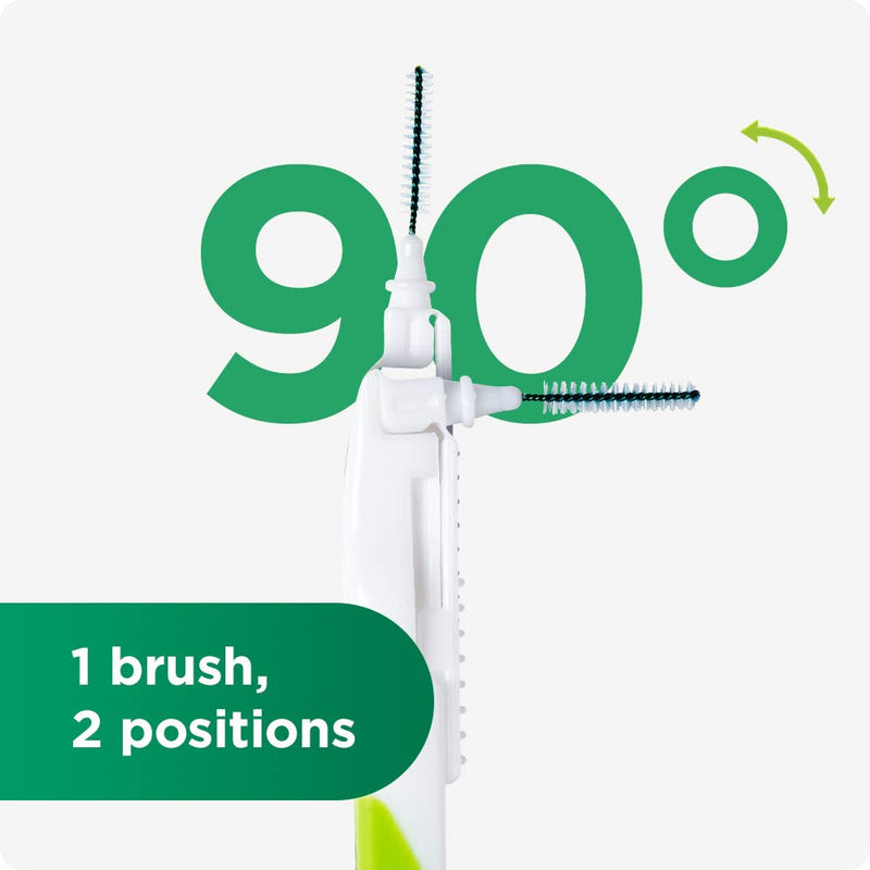 Gum Bi-Direction Dual Position Interdental Brushes, Antibacterial Bristles, 90 Degree Positioning, Teeth Cleaning And Plaque Removal, 3 X 6 Pieces (Iso Size 1, 0.7 Mm) - NewNest Australia