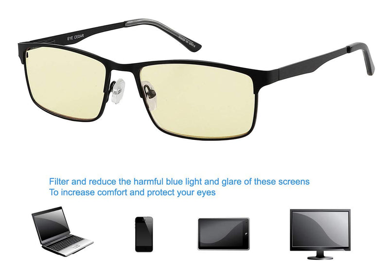 EYECEDAR Amcedar 5 pieces reading glasses men's rectangle frame metal gray stainless steel material spring hinges included computer reading glasses 1.50 5 colors mix 1.5 x - NewNest Australia
