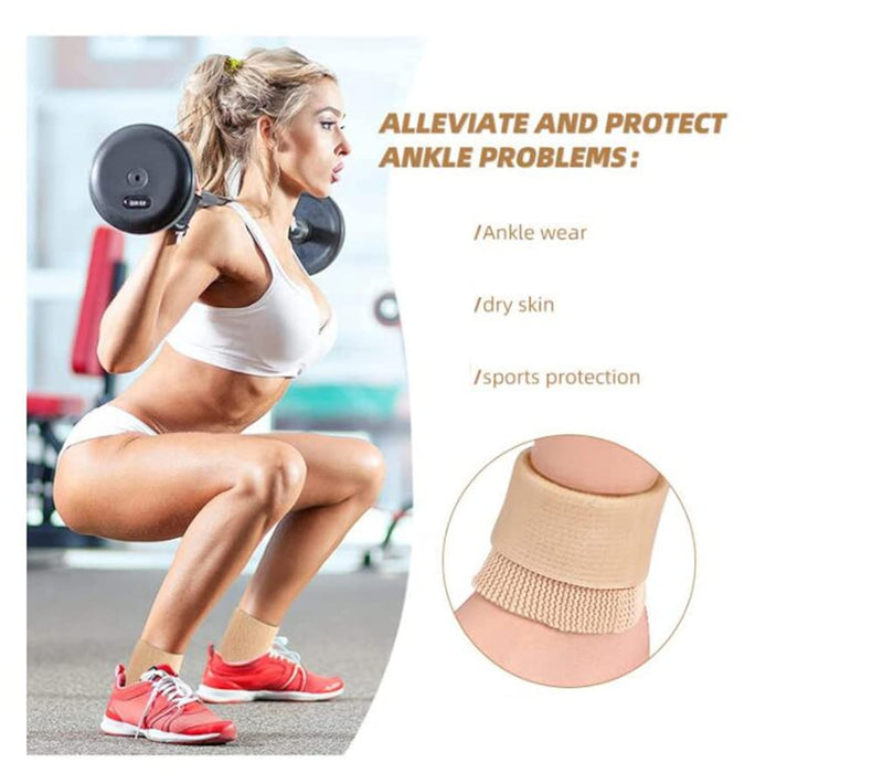 seaNpem Ice Skating Ankle Gel Protection Tubing, 1 Pcs Compression Sleeve Ankle Protector Brace for Figure Skating, Roller, Riding, Free Cutting Foot Support Socks (5 x 3.2 inch) (skin) skin - NewNest Australia