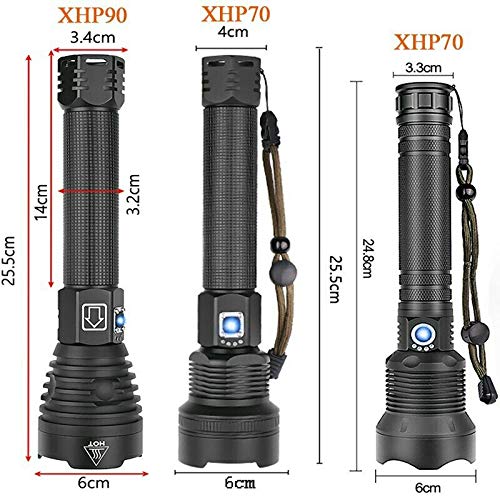 NAMINA 160000LM Most Powerful XHP90 LED Flashlight Brightest Zoom Torch XHP70 USB - NewNest Australia